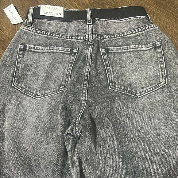 NWT Pacsun Womens Jet Stone High Rise Button‎ Fly Straight Jeans With Belt Sz 27 - Picture 9 of 10